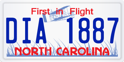 NC license plate DIA1887