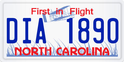 NC license plate DIA1890