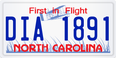 NC license plate DIA1891