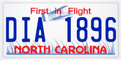 NC license plate DIA1896