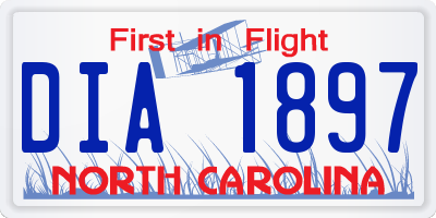 NC license plate DIA1897