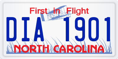 NC license plate DIA1901