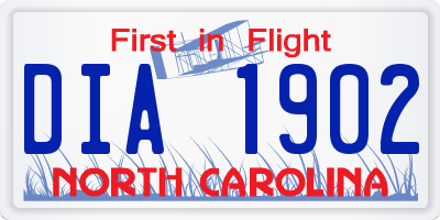 NC license plate DIA1902