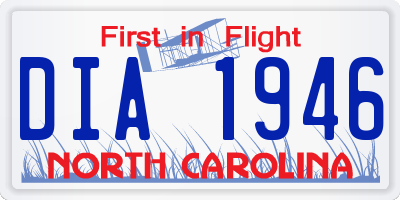NC license plate DIA1946