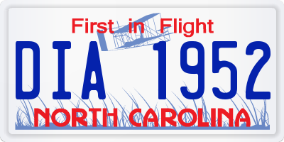 NC license plate DIA1952