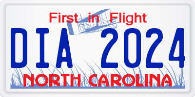 NC license plate DIA2024