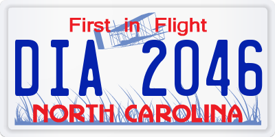 NC license plate DIA2046
