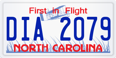 NC license plate DIA2079