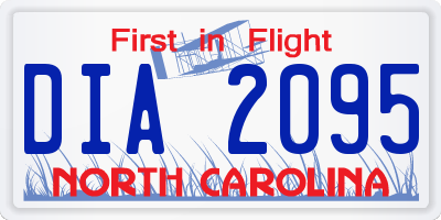 NC license plate DIA2095