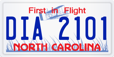 NC license plate DIA2101