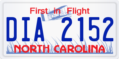 NC license plate DIA2152