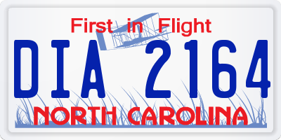 NC license plate DIA2164
