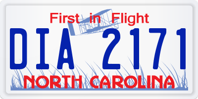 NC license plate DIA2171