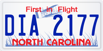 NC license plate DIA2177