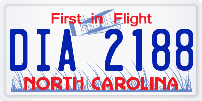 NC license plate DIA2188