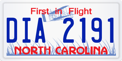 NC license plate DIA2191