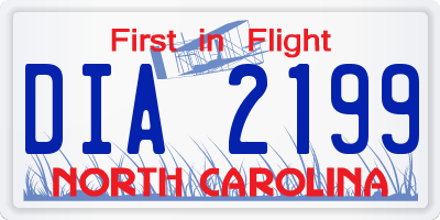 NC license plate DIA2199