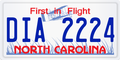 NC license plate DIA2224