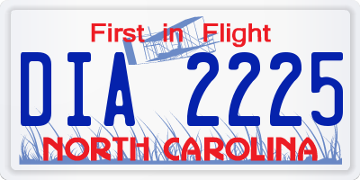 NC license plate DIA2225