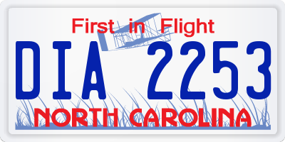 NC license plate DIA2253