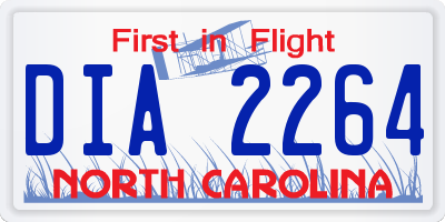 NC license plate DIA2264