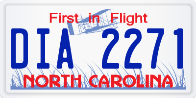 NC license plate DIA2271
