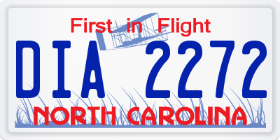 NC license plate DIA2272
