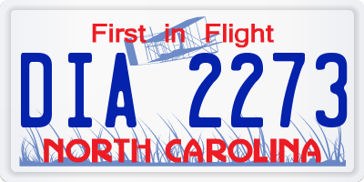 NC license plate DIA2273