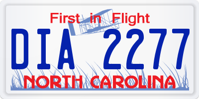 NC license plate DIA2277