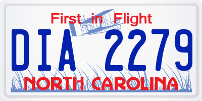 NC license plate DIA2279