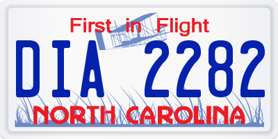 NC license plate DIA2282