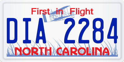 NC license plate DIA2284