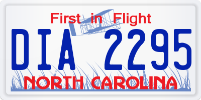 NC license plate DIA2295