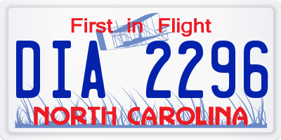 NC license plate DIA2296