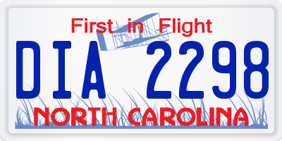 NC license plate DIA2298