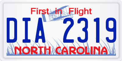 NC license plate DIA2319