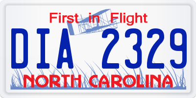 NC license plate DIA2329