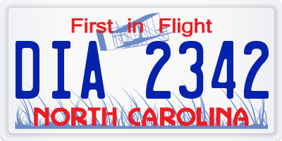 NC license plate DIA2342