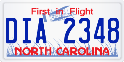 NC license plate DIA2348
