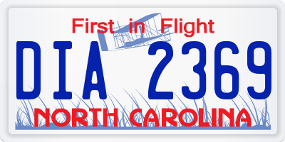 NC license plate DIA2369