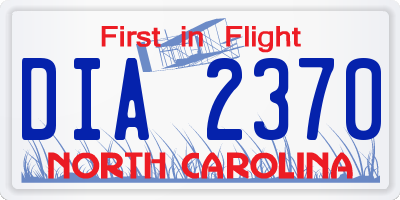 NC license plate DIA2370