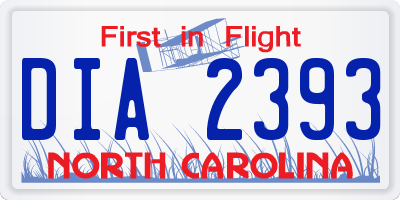NC license plate DIA2393