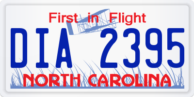 NC license plate DIA2395