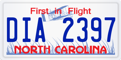 NC license plate DIA2397