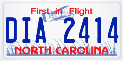 NC license plate DIA2414
