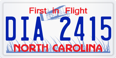NC license plate DIA2415