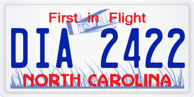 NC license plate DIA2422