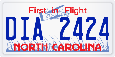 NC license plate DIA2424