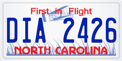 NC license plate DIA2426