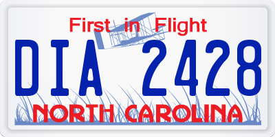 NC license plate DIA2428
